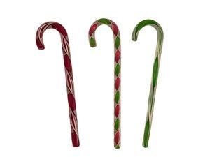 Metropolitan Museum Art Holiday Crystal Candy Cane Ornaments 3 MOMA Red Green